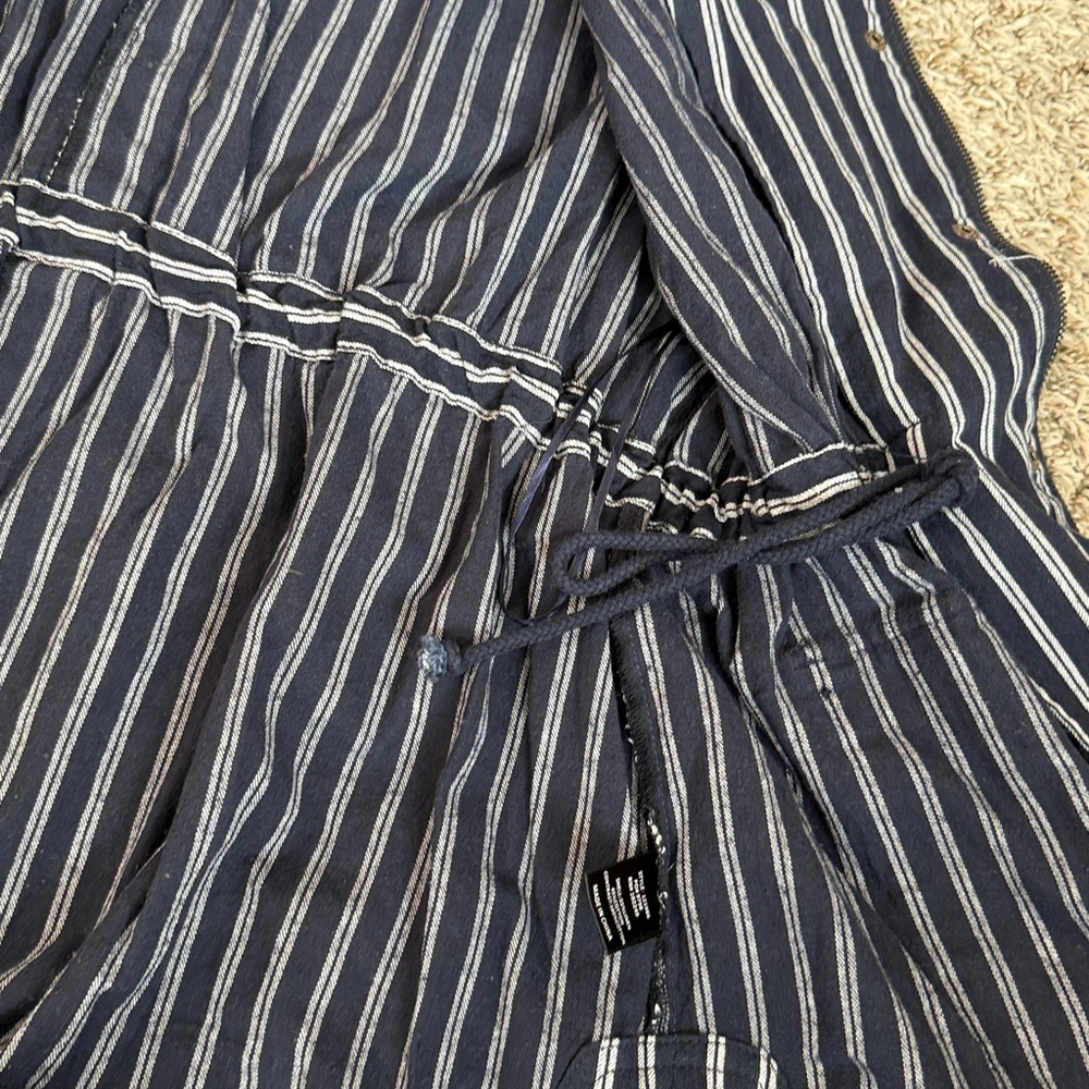 Skies Are Blue Cinch Vest Striped Blue White Plus Size XXLarge - Picture 10 of 10
